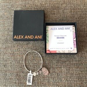 BNWT Alex and Ani Peony MOM Bracelet